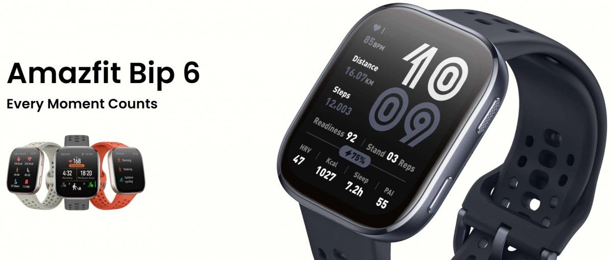 Amazfit Bip 6 Launched with Zepp OS 4.5, AMOLED Display, and GPS for $79.99